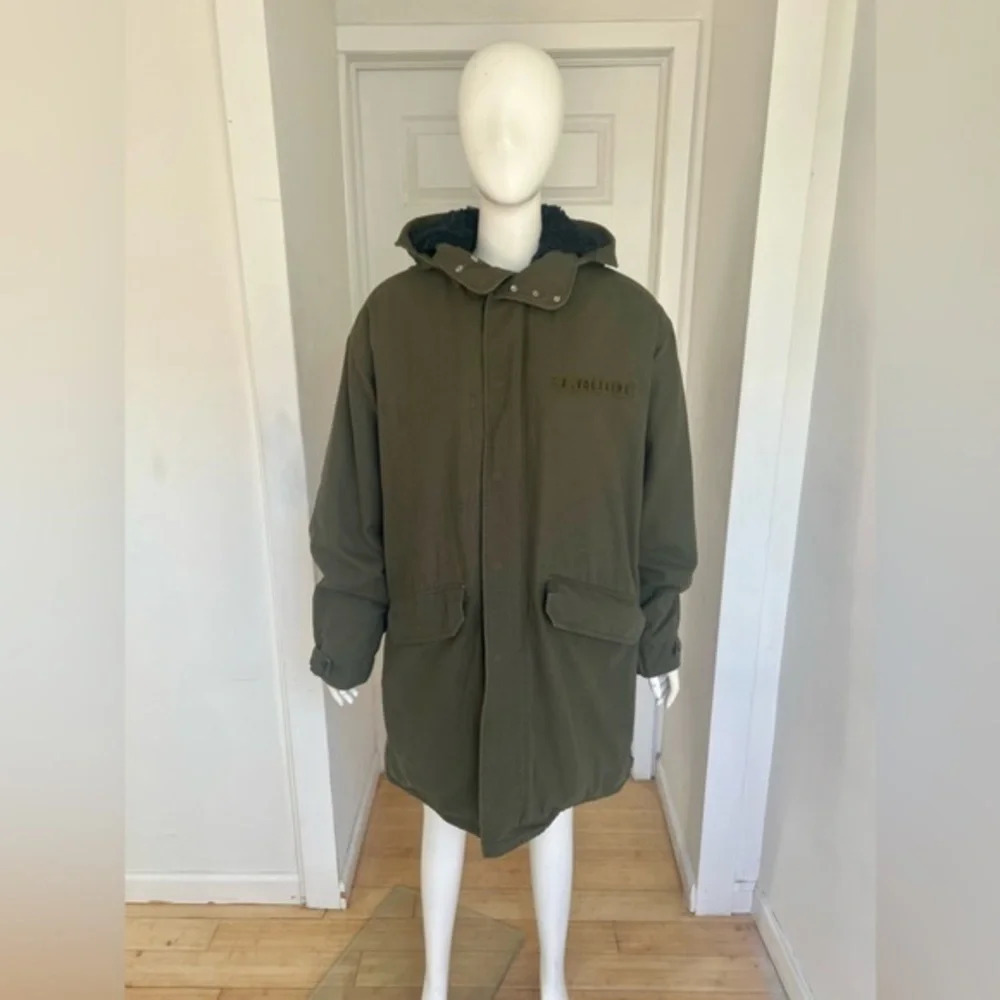 NWT Zadig & Voltaire Khaki Green Parka Coat Faux Shearling Lined Size Medium M - Picture 2 of 14
